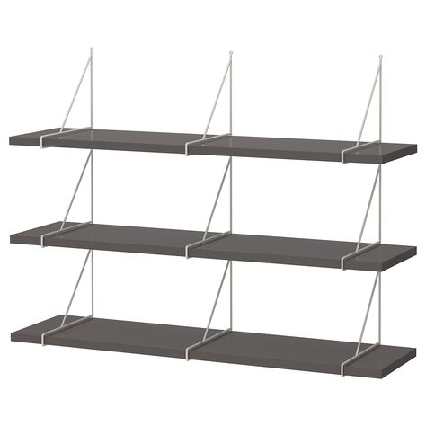 Ikea Wall Shelves, Ikea Wall, Diy Hanging Shelves, Ikea Store, Wall Shelves & Ledges, Plastic Edging, Long Shelf, Estantes Flotantes, Ikea Family