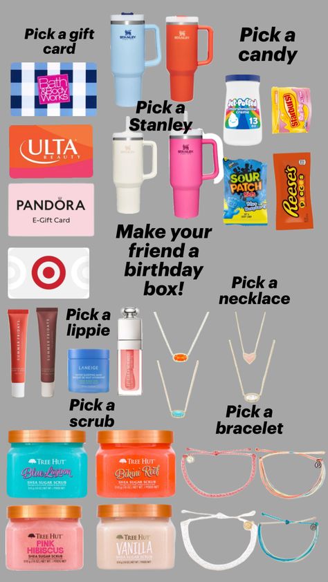 Preppy Birthday Gifts, Girly Gifts Ideas, Birthday Teen, Making A Gift Basket, Birthday Presents For Friends, Preppy Gifts, Birthday Freebies, Cute Birthday Ideas, Cute Gifts For Friends