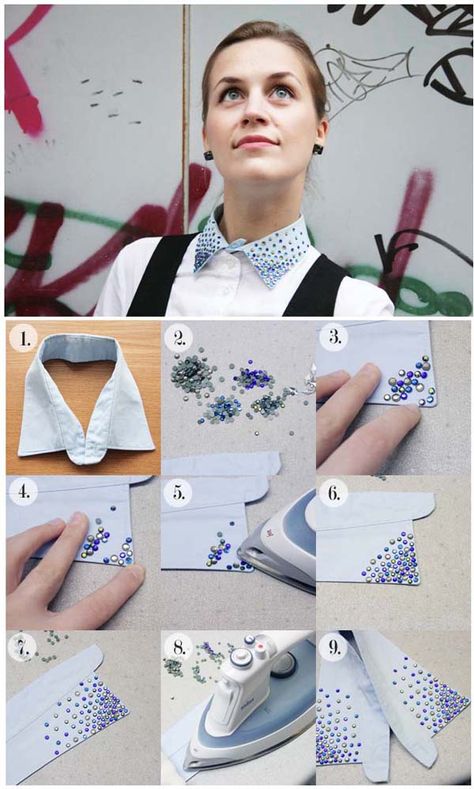 Diy Necklaces Tutorial, False Collar, Collars Diy, Beaded Collar Necklace, Diy Jewelry Display, Embellished Shirt, Necklace Tutorial, Necklace Diy, Beaded Collar