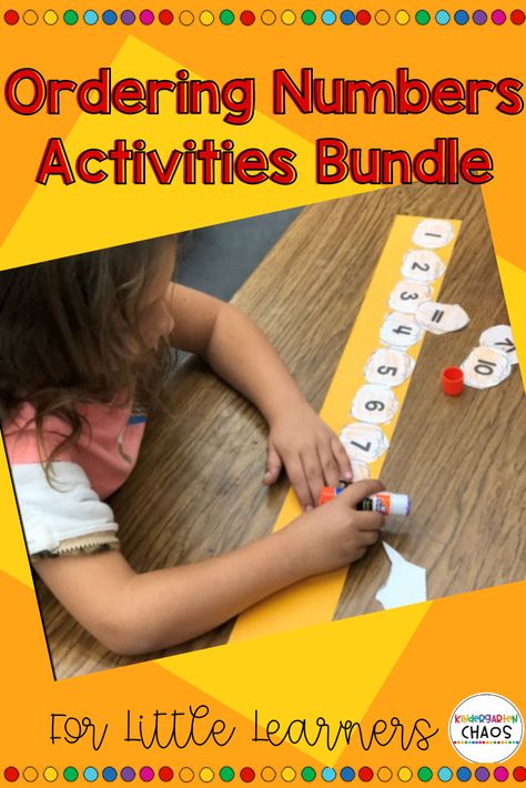 Ordering Numbers Kindergarten, Number Sequence Activities, Ordering Numbers Activities, Numbers Activity, Kindergarten Math Games, Math Centers Kindergarten, Teen Numbers, Numbers Kindergarten, Teaching Numbers