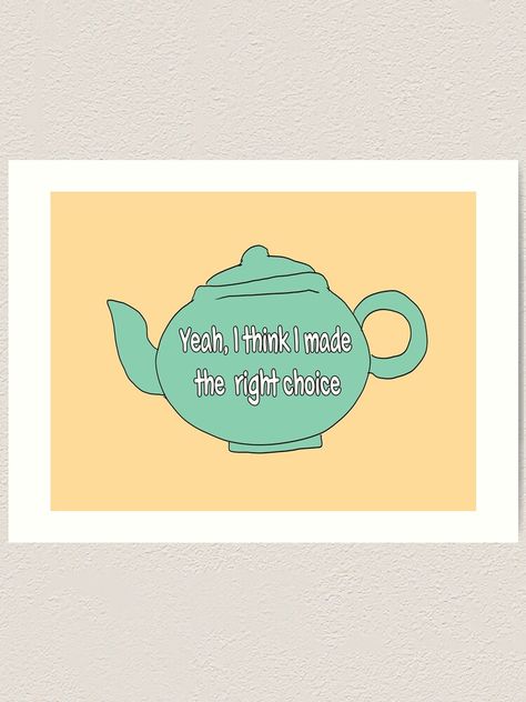 "Teapot- The Office" Art Print by Kmizzle | Redbubble The Office Teapot Tattoo, Teapot Tattoo Simple, The Office Line Art, The Office Doodles, Teapot Doodle, The Office Art, Pink Kitchen Walls, Teapot Tattoo, Letter Ideas