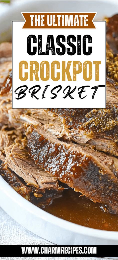 CROCKPOT BRISKET Brisket Recipes Slow Cooker Crockpot, Bone In Brisket Recipe, Crock Pot Brisket Recipes Crockpot, Pork Brisket Recipes Ovens, Brisket Point Recipe Slow Cooker, Best Slow Cooker Brisket Recipe, Simple Brisket Recipes, Crock Pot Beef Brisket Recipes, Brisket Roast Crockpot