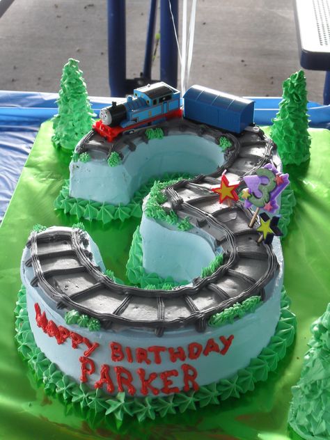 I will have to show this to Lindsey for Tommy's 3rd birthday.   Thomas the train. Train Sheet Cake, Sheet Cake Birthday, Thomas The Train Birthday Cake, Thomas Birthday Cakes, Thomas The Train Birthday, Thomas Birthday Parties, 3rd Birthday Cake, Thomas Train Cake, Thomas Cakes