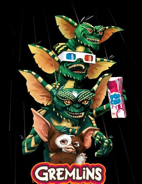 Gremlins Poster, Gremlins Art, 80s Theme Party, Halloween Wallpaper Cute, Scary Movie Characters, Retro 13, Arte Alien, Horror Movie Icons, Horror Artwork