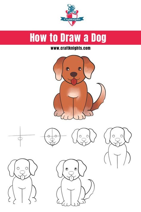 Drawing A Dog Step By Step, Dog Sketch Easy Step By Step, Drawing Dogs Step By Step, Step By Step Dog Drawing, How To Draw A Dog Easy Step By Step, Cute Dog Paintings Easy, Easy To Draw Dog, How To Draw Dogs Step By Step, Drawing Dogs Easy