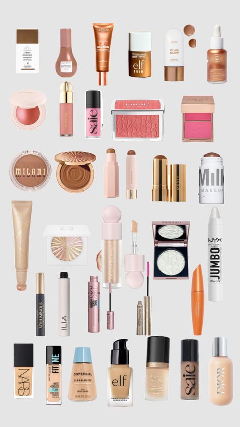 makeup ideas for you! blush, bronzing drops, foundation, contour, highlighter, mascara Skincare Girl, Bronzing Drops, Ig Bio, College Decor, Basic Skin Care Routine, Makeup Girl, Eye Makeup Designs, Hoco Makeup, Makeup Blush