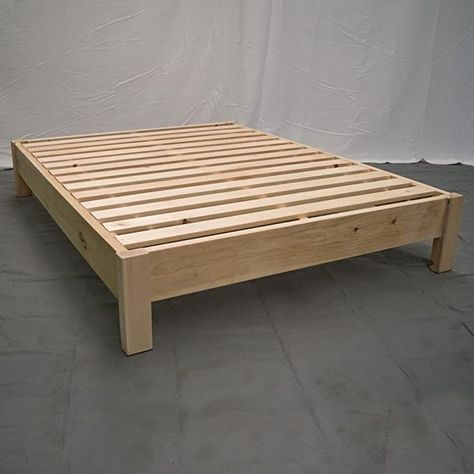 Platform Bed Diy, Bedframe Diy, Farmhouse Platform Bed, Diy Platform Bed, Bed Platform, Wood Platform Bed Frame, Wooden Bed Frame, Pallet Bed, Full Bed Frame