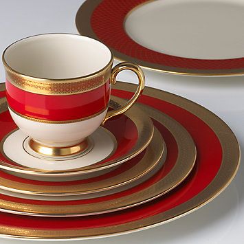 Embassy 5-piece Dinnerware Place Setting by Lenox. 285.00/place setting retail. Great alternative for Christmas china w/o the typical Christmas patterns. 222 Fifth Dinnerware, Christmas Dinnerware Sets, Crockery Set, Fine China Dinnerware, Christmas China, Lenox China, Casual Dinnerware, Christmas Dinnerware, China Dishes