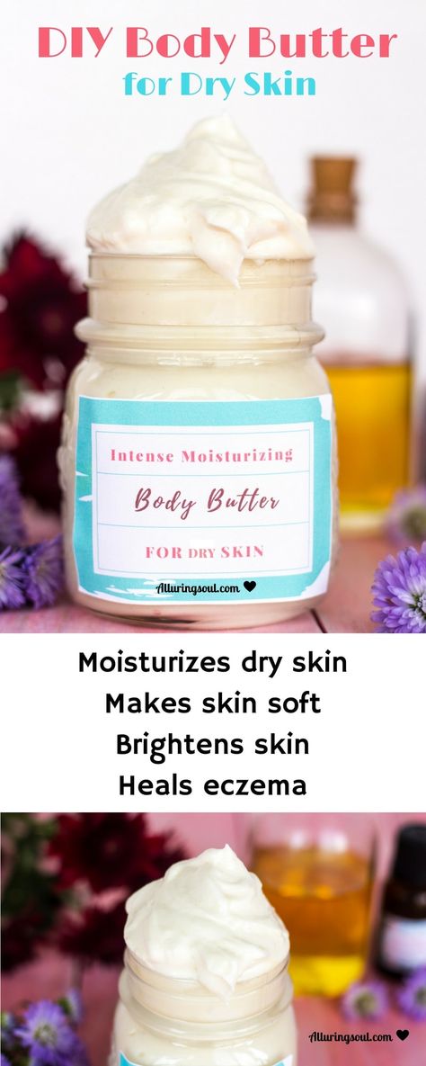 This DIY body butter is the best for dry skin. It heals dry and patchy skin. Smoothens, brightens and soothes dry skin. Check out how it can help your skin. Body Butter For Dry Skin, Patchy Skin, Shea Butter Recipes, Diy Body Butter, Skin Care Routine For 20s, Dry Skin Care, Diy Body, Moisturizer For Dry Skin, Moisturizing Body Wash