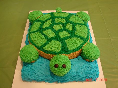 Turtle Pull Apart Cupcake Cake, Turtle Shaped Cake, Sea Turtle Cake Birthdays, Turtle Cake Ideas, Turtle Cupcake Cake, Turtle Cakes, Sea Turtle Cake, Turtle Birthday Cake, Turtle Cupcakes