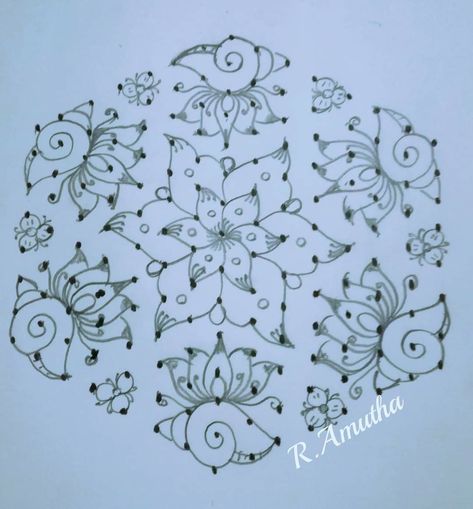 15 8 Rangoli, 15 Dots Muggulu, 2025 Rangoli, Rangoli Designs With Dots Festivals, Simple Rangoli With Dots, Muggulu Dots, Dot Kolam, Pattern Design Drawing, Chukkala Muggulu