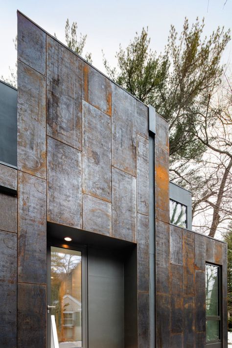 Grow Box by Merge Architects Pergola Metal, Weathered Steel, Steel Architecture, Steel Cladding, Grow Boxes, Metal Cladding, Weathering Steel, Industrial Architecture, Steel Panels