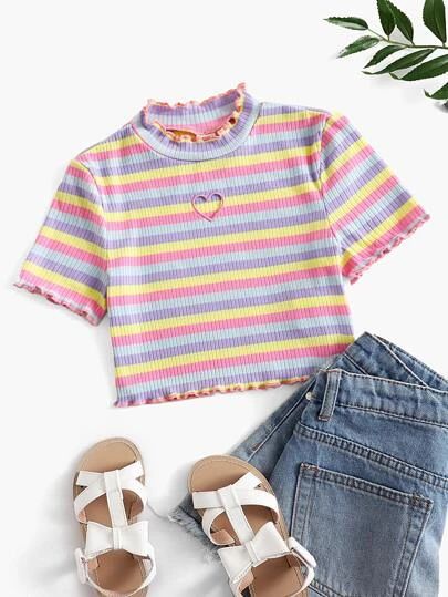 Lettuce Trim Top, Trim Top, Girls Clothing, Summer Girls, Lettuce, Rainbow, Trim, Tela