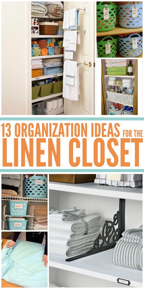 13 Brilliantly Clever Linen Closet Organization Ideas You Need to Implement ASAP Linen Closet Organization Ideas, Office Closet Ideas, Closet Organization Hacks, Linen Closet Storage, Diy Organizing, Bathroom Closet Organization, Organizing Linens, Closet Organization Ideas, Crazy House