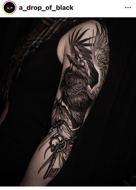 Crow Tattoo For Men, Cool Space Tattoos, Space Tattoo Ideas, Black Crow Tattoos, Crow Tattoo Design, Floral Back Tattoos, Space Tattoos, Line Tattoo Ideas, Black Bird Tattoo