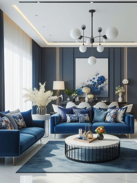 How to Perfectly Decorate Around a Blue Sofa? - Cozy Haven Tales Home Decor Small Living Room, Room Tattoos, Blue Sofa Living Room Ideas, Blue Couch Living Room Ideas, Blue Sofa Living Room, Blue Velvet Sofa Living Room, Velvet Couch Living Room, Decor Small Living Room, Blue Couch Living