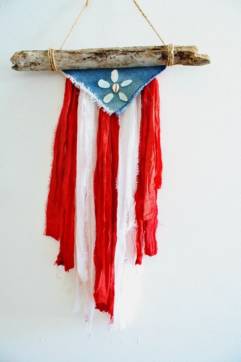 Puerto Rican Natural Driftwood Flag with Sea by GitanaDeLaPlaya Pr Flag, Indian Saris, Puerto Rico History, Puerto Rico Art, Red White Stripes, Puerto Rican Flag, Puerto Rican Pride, Puerto Rican Culture, Puerto Rican Recipes