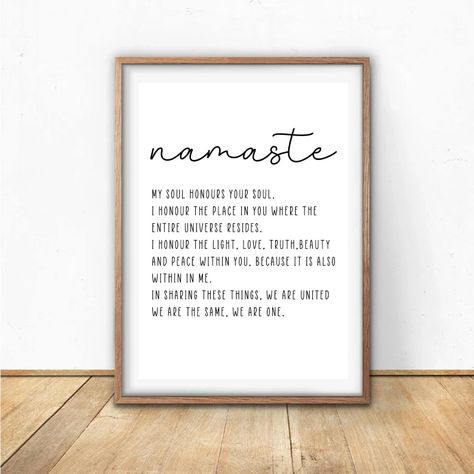 Namaste Definition Print, Printable Wall Art, Digital download, Black and White Print, Namaste Definition, Namaste Art, Yoga Wall Decor, Yoga Poster, Yoga Wall, Poster Wall Decor, Black And White Print, Cmyk Color, Color Calibration