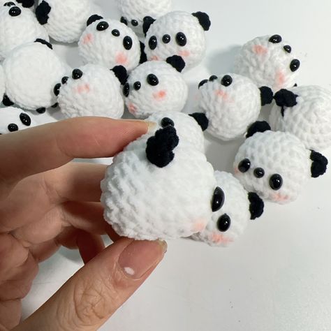 4cm Handmade Finished Crochet Stuffed Animal Knit Doll Panda key chain pendant friends and bestie Panda Keychain Crochet, Panda Keychain, Knit Doll, Keychain Crochet, Bestie Gifts, Crochet Keychain, Knitted Dolls, Chain Pendant, Crochet Animals