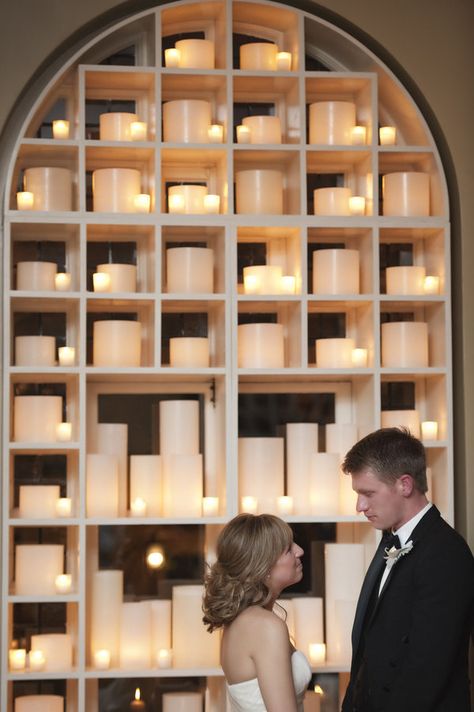 candles Candle Wall Wedding, Night Wedding Ceremony, Formal Decor, Formal Wedding Decor, Antique Style Wedding, Event Planning Inspiration, Wedding Snap, Camp Lucy, Candle Shelf