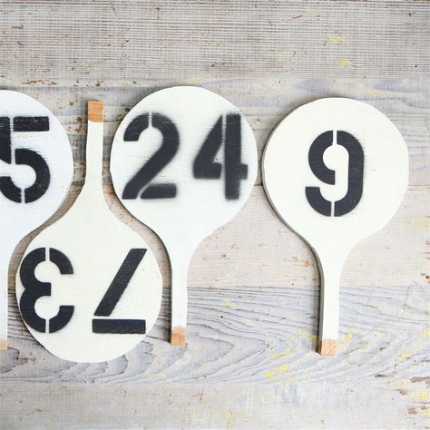 Take Part in an Auction Auction Paddles, Baseball Fundraiser, Vintage Numbers, Number Sign, House Number, Gifts For Everyone, Paddles, Marketing Ideas, Birthday Favors