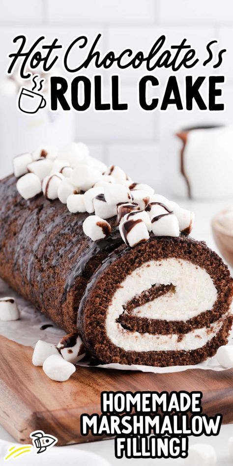 Easy Cake Roll, Ice Cream Cake Roll, Hot Chocolate Toppings, Chocolate Roll Cake, Mocha Cake, Chocolate And Coffee, Dump Cakes, Cake Roll Recipes, Fluff Desserts