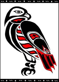 Alledgedly by Lagaz on Deviant Art.  "Red Tail Hawk" Hawk Totem, Dragons Wings, Arte Haida, Totem Art, Native American Animals, Totem Tattoo, Native American Totem, Totem Design, Native Artwork