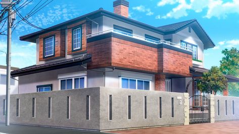 Anime Houses, Anime House, Episode Interactive Backgrounds, Anime Places, Episode Backgrounds, Scenery Background, Anime Backgrounds Wallpapers, Building Exterior, Sims House