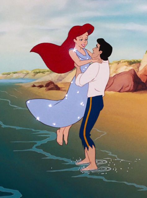 Ariel Sparkly Blue Dress, Ariel Sparkly Dress, Disney Arielle, Mermaid Family, Ariel And Eric, Ariel Pictures, Disney Gif, Disney Ariel, Disney Couples