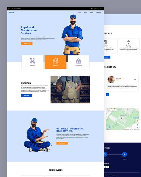 Repair & Maintenance HTML Template Electrician Website Design, Plumber Website, Mechanic Website, Industrial Website, Website Branding Design, Cat Website, Website Template Design, Fun Website Design, Website Maintenance