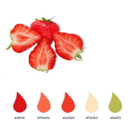 Strawberry Red Color Palette, Strawberry Pallet Color, Color Palette Strawberry, Strawberry Colour Palette, Strawberry Color Palette, Coding Notes, Strawberry Room, Color Coding Notes, Coral Color Schemes