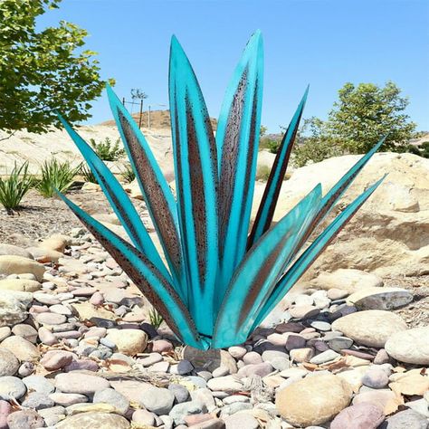 Tequila Agave, Agave Plant, Cyan Blue, Agaves, Outdoor Tools, Metal Leaves, Solar Garden, Solar Lights Garden, Golden State