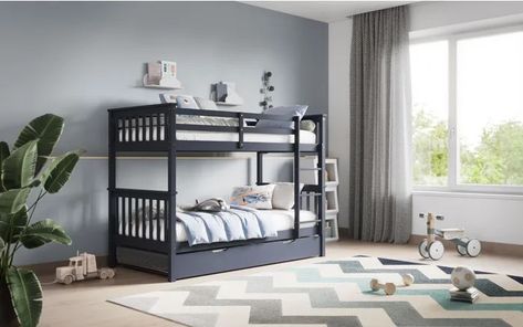 Bed Orientation, Pine Bunk Beds, Kids Single Beds, Bunk Bed Frame, White Bunk Beds, Triple Bunk Bed, Solid Bed, Single Beds, Bed With Trundle