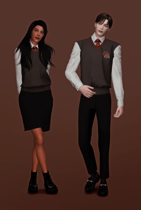 Harry Potter Uniform, Hogwarts Uniform, School Uniform Kids, School Uniform Outfits, School For Good And Evil, Sims 4 Mm Cc, Sims 4 Body Mods, Tumblr Sims 4, Sims 4 Teen