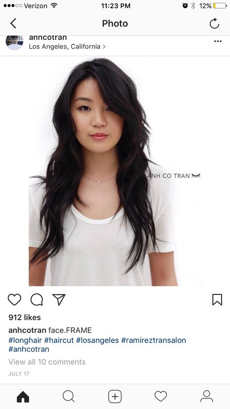 Longhair Haircut, Angled Hair, Asian Long Hair, Hair Cuts 2017, Anh Co Tran, Thick Hair Cuts, Framing Layers, Face Frame, Model Inspo