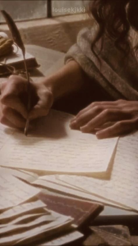 Woman writing on parchment with a feather quill. Beige color Quill Aesthetic, Academia Core, Feather Quill, Aesthetic Dark Academia, Long Books, Summer Romance, Brown Aesthetic, Dark Academia, Dark Aesthetic