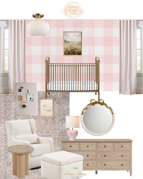 No Nails Frameless Rectangle … curated on LTK Gold Crib, Dreamy Backdrop, Black Crib, Gingham Wallpaper, Shared Nursery, Wooden Cribs, Nursery Designs, Woodland Wallpaper, Maximalist Interior