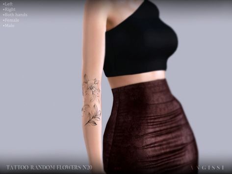 The Sims Resource - Tattoo-Random Flowers n20 Random Flowers, Sims 4 Tattoos, Sims 4 Downloads, Lovely Eyes, Velvet Lipstick, Sims Community, Cc Sims, Sims 4 Game, La Girl