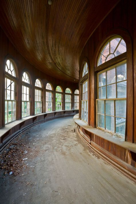 ianference:  “ It really tears at my heart when they bulldoze one of my lovely asylums for no particular reason. Pictured here is the wooden skyway that connected the 1854 Kirkbride building at Taunton State Hospital with the later infirmary ward. It... Garbage Dump, Abandoned Asylums, Creepy Houses, Abandoned Hospital, Castle Mansion, Abandoned Mansions, Haunted Places, Abandoned Buildings, Abandoned Houses