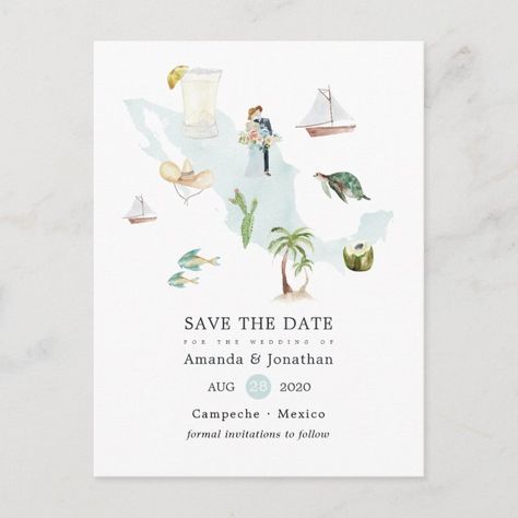 California Wedding Invitations, Map Of Mexico, Wedding Invitation Message, Mexico Gift, Addressing Wedding Invitations, Mexico Destination Wedding, Destination Wedding Mexico, White Wedding Invitations, Wedding Venues Beach