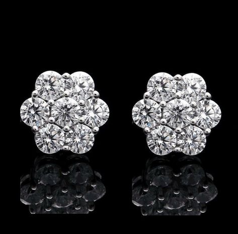 Diamond Cluster Earrings, September Birthstone Jewelry, Stone Studs, Wedding Jewelry Earrings, Sapphire Earrings, Flower Earrings Studs, Cluster Earrings, Diamond Stud, Flower Studs