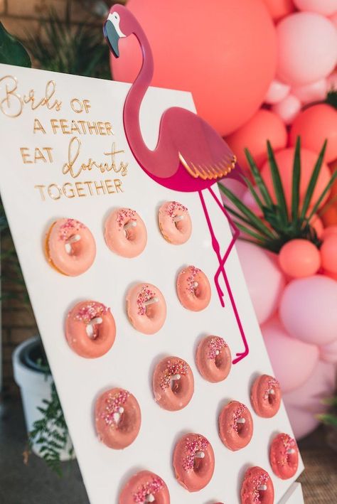 Flamingo-inspired Donut Board from a Tropical Flamingo Party on Kara's Party Ideas | KarasPartyIdeas.com (23) Tropical Flamingo Party, Flamingo Crafts, Flamingo Party Ideas, Donut Board, Flamingo Party Supplies, Flamingle Party, Flamingo Party Decor, Flamingo Balloons, Flamingo Pool Parties