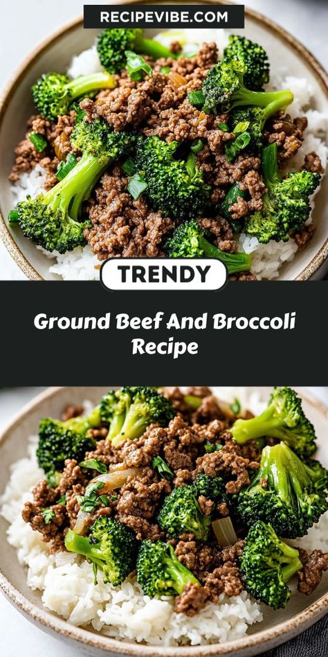 Craving a hearty dish that balances flavor and nutrition? Try this Ground Beef and Broccoli Recipe that’s both satisfying and easy to make! Perfect for any night, this meal will elevate your dinner routine. Don’t forget to save it for your future Ground Beef Recipes inspiration! Clean Eating Recipes Beef, Healthy Dinner With Hamburger Meat, Healthy Ground Beef And Broccoli, Broccoli And Hamburger Recipes, Hamburger Meat And Broccoli Recipes, Healthy Lunch Ideas With Ground Beef, Easy Ground Beef And Broccoli, Easy Paleo Ground Beef Recipes, Healthy Recipes For Ground Beef