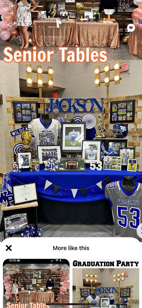 Graduation Traditions, Senior Tables, Senior Display Table Ideas, Display Table Ideas, Graduation Party Ideas Decorations, Graduation Display, High School Graduation Party Ideas, Boys Graduation Party, Graduation Party Pictures