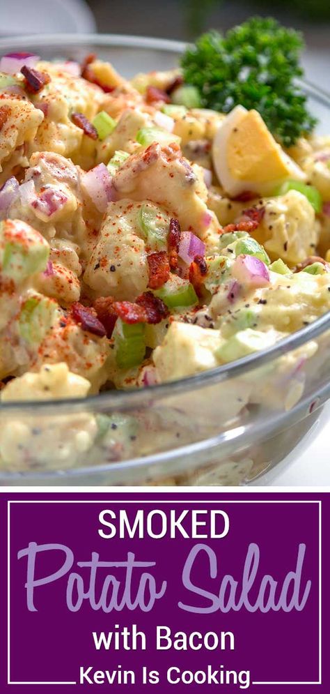 Smoked Potato Salad In Smoker, Smokehouse Potato Salad, Smoked Turkey Sides Summer, Sides For Smoked Ham, Smoked Chicken Dinner Sides, Smoked Vegetables Recipes, Smoked Chicken Sides Dishes, Sides For Smoked Meat, Smoked Casserole Recipes