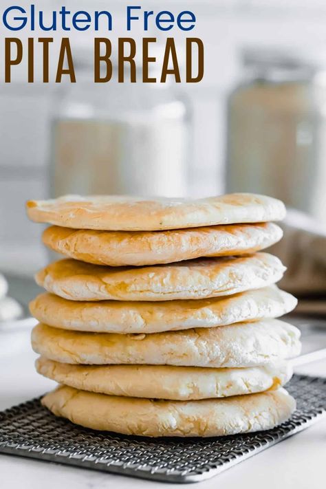 Gluten Free Pita Bread Recipe, Greek Meals, Gluten Free Pita Bread, Gluten Free Pita, Homemade Pita, Homemade Pita Bread, Pita Bread Recipe, Pita Recipes, Pain Pita