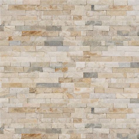 MSI Artic Golden 6" x 24" Quartzite Stacked Stone Wall Tile & Reviews | Wayfair Ledger Stone, Stacked Stone Walls, Dry Stack Stone, Stacked Stone Fireplaces, Refined Rustic, Quartz Tiles, Stone Accent Walls, Rustic Tile, Stone Tile Wall