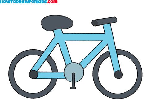 How to Draw a Bike - Easy Drawing Tutorial For Kids Bycicle Drawings Easy, Cycle Drawing Easy, Bike Drawing Easy, Cartoon Bike, Physical Activities For Toddlers, Scooter Drawing, Cycle Drawing, Cycle For Kids, Simple Bike