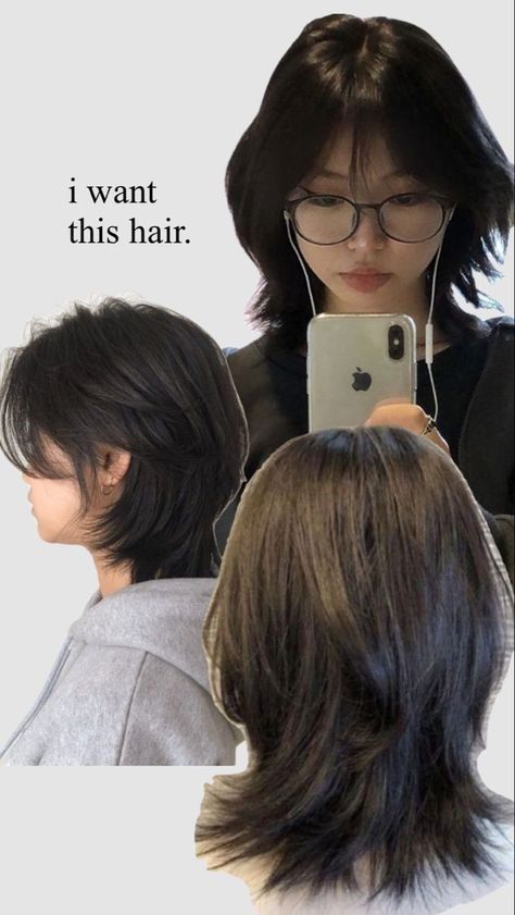 Kpop Haircut Female Short, Wolfcut Asian Girl Hair, Cute Haircuts For Shoulder Length Hair, Jellyfish Haircut With Curtain Bangs, Short Haircuts Women Thick Hair, Hairstyles For Layered Hair Short, Pear Body Shape Fashion Outfits, Wolfcut Hair Women, Acubi Haircut