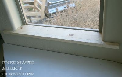 Putting on Eyeliner: DIY Window Trim.  Explains how to install window casing over bullnose trim Diy Window Sill, Bullnose Corners, Eyeliner Diy, Diy Window Trim, Interior Window Trim, House Upgrades, Arizona House, Window Casing, Interior Windows